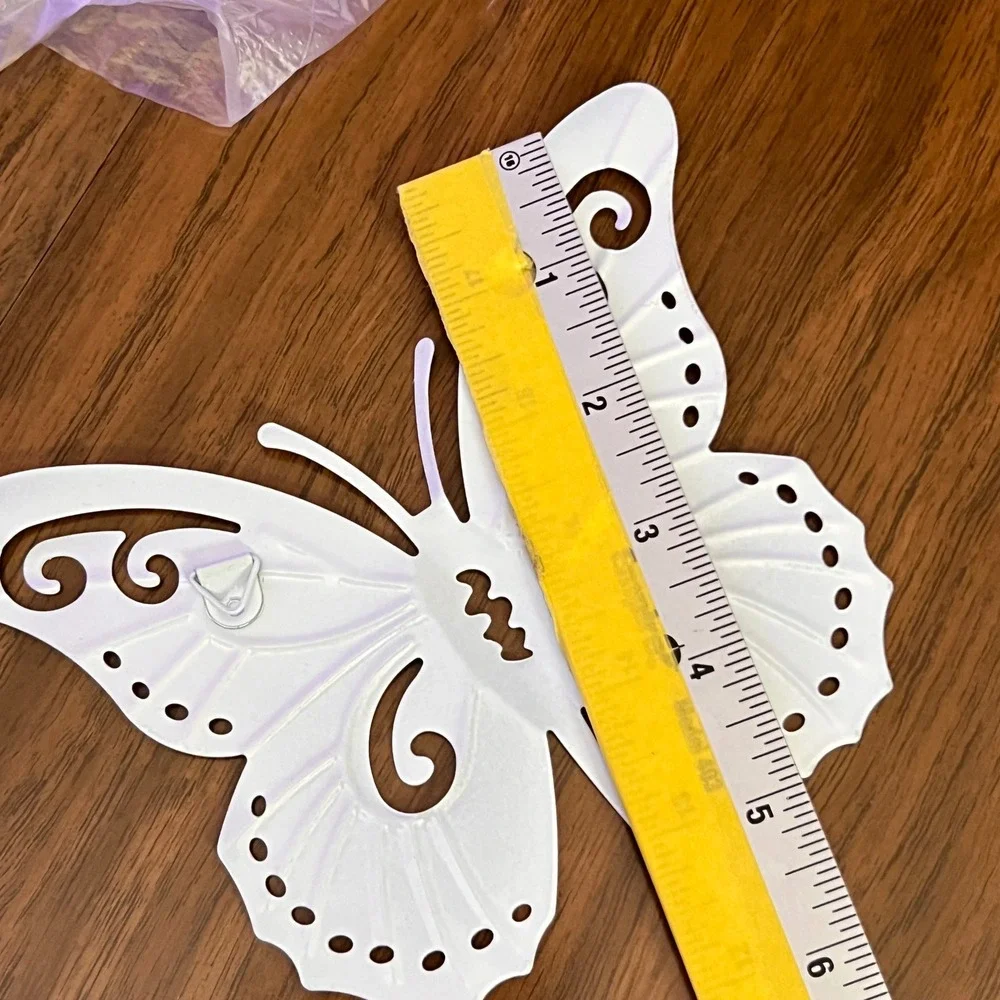 Butterfly Wall Decor Art 8pc Set Multi Color Metal Whimsical Garden Decor